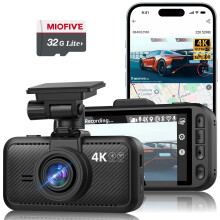Miofive S1+ 4K Dash Cam with Built-In GPS & UK Speed Camera Alerts