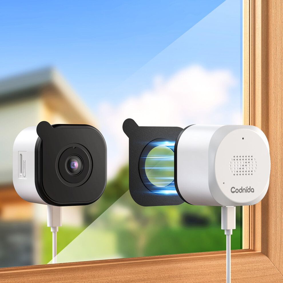 Codnida 3Mp Window Camera For Home Security, 2K Indoor Stick On Window Camera, 2.4/5Ghz Wifi Security Camera With Motion Detection, Full Color Night 5005132570211