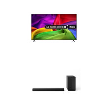 LG 75NU800B6LA 75-Inch NANO AI 4K UHD Smart TV bundle with US40T Soundbar with Wireless Subwoofer & WOW Interface 2.1 channel, 300W