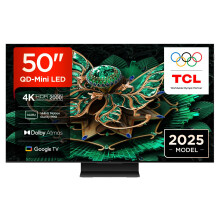 TCL 50C7K-UK 50 Inch QD-Mini LED TV, 4K HDR Premium 2000, Smart TV Powered by Google TV (Dolby Vision IQ & Atmos, HVA Panel, 144Hz Motion Clarity Pro