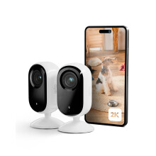 Arlo Essential 2K Indoor Pet Security Camera, Wired Home CCTV Camera Indoor With Night Vision, Siren, 2 Way Audio & WiFi, Arlo Secure Free Trial, 2 C