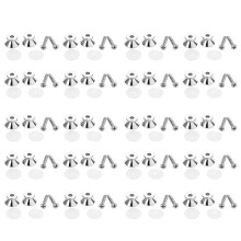 40 X Electric Acoustic Guitar Bass Strap Button Screw Lock Pins Pegs Pads Silver