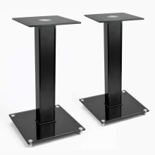 TekBox 2x Speaker Stands - Glass Surround Sound Platform Units