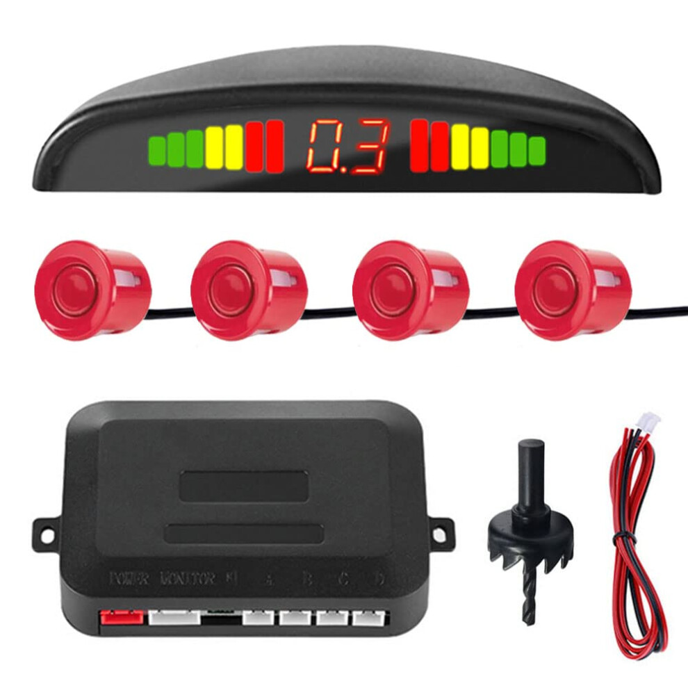 Mocnt Car Reverse Parking Sensors Car Rear Reverse Parking Radar System Car Parking Sensor Kit 4 Rear Sensor Auto Sound Alarm Alert Reverse Backup Ra 5001981895437
