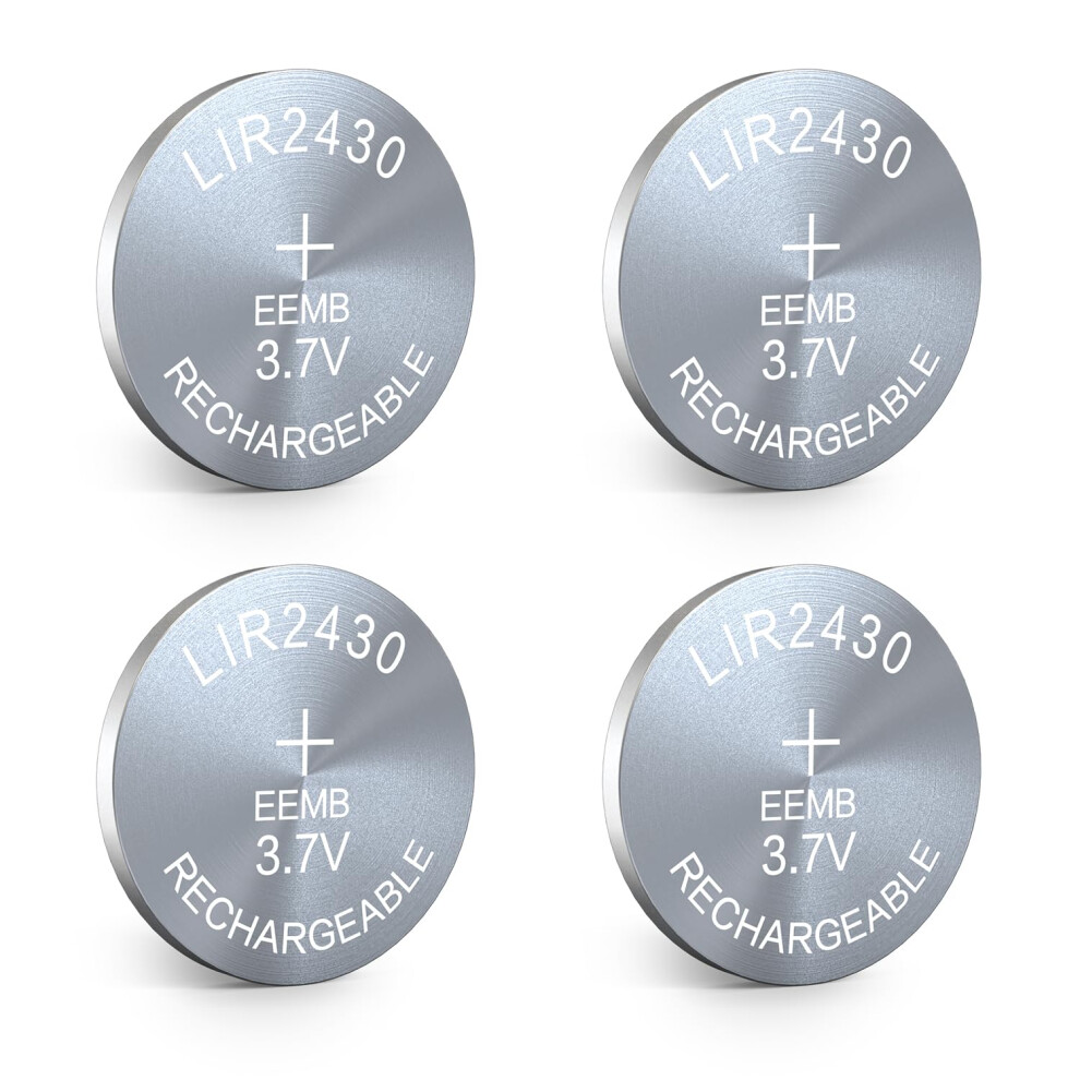 Photos - Battery EEMB 4PACK LIR2430 Rechargeable  3.7V Lithium-ion Button Batteries Coin Cell  for Earphone Wearable device Wat 