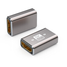 8K HDMI Female to Female Coupler, HDMI 2.1 Female to Female Adapter, HDMI Joiner Connector Extender for Connecting Two HDMI Cables, Supports 8K 60Hz