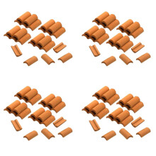 100 Sztuk Czerwone DachóWki Model Budynku Zestaw Miniaturowe PłYtki Figurka Krajobrazu DIY Bajki Akcesoria Ogrodowe B