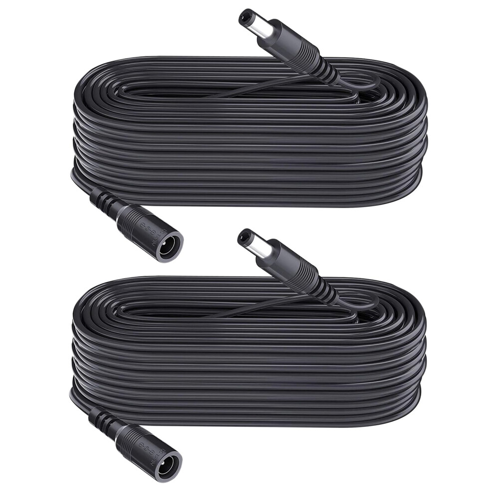Security-01 2-Pack 8M Extension Cable, Plug 5.5Mm X 2.1Mm, Dc 5V 6V 9V 12V 24V Power Adapter Extension Cord, For Cctv Camera, Ir Illuminator, Printer 5003370596994