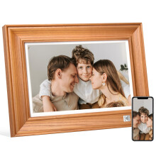 KODAK Digital Photo Frame 10 Inch, WiFi Digital Picture Frame with 32GB Memory, FHD 1920x1200 IPS Touchscreen, Wooden Smart Electronic Picture Frame