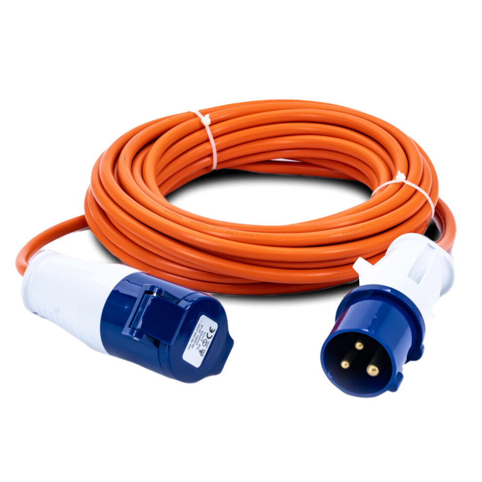 Status 10M Extension Lead, 16A/230V, 1.5Mm Orange Cable, Ip44 Weatherproof – Ideal For Camping, Caravans, Motorhomes & Construction Sites (10M16a1.5