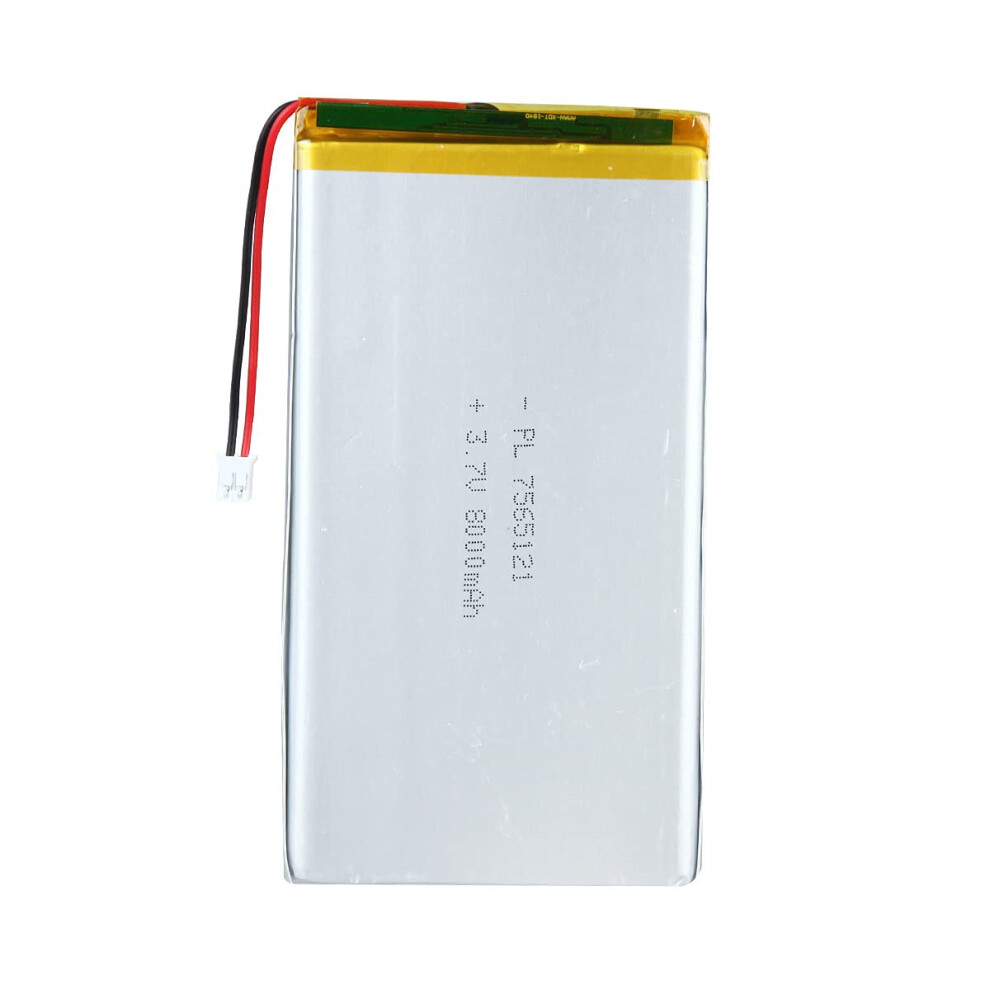 Lithium Polymer Battery 3.7V 8000Mah 7565121 Lipo Rechargeable Battery Pack With Jst Connector For Bluetooth Speakers, Wireless Earbuds, Portable Ele 5002372382444