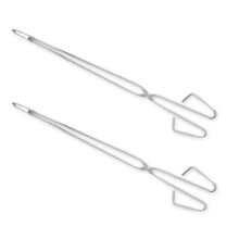 2X Kohlezange ZangeVielseitige Stabzange, Langlebige Grillzange Aus Edelstahl, Holzkohlezange