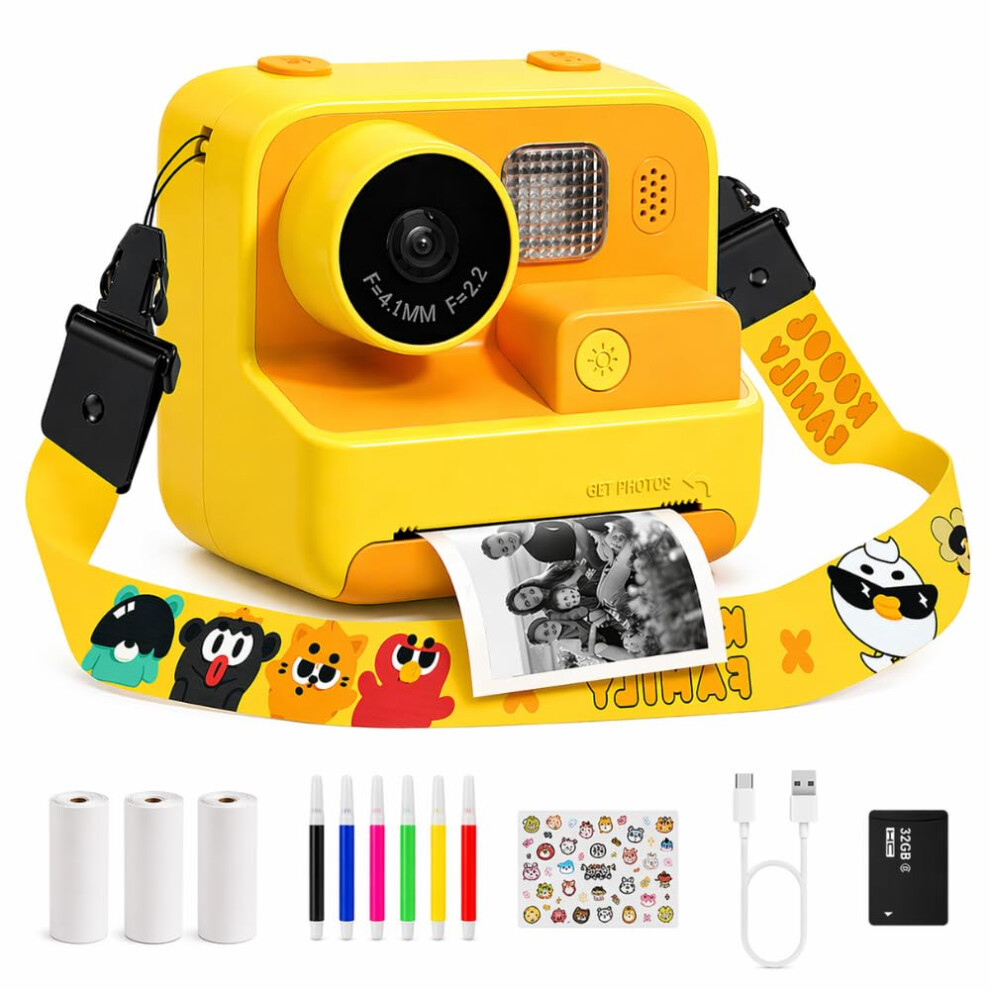 Kids Kam The Og Kids Camera Instant Print, 1080P Instant Print Camera For Kids With 32Gb Card & 3 Rolls Paper, Selfie Digital Camara, Funny Toys Gift 5003492916526