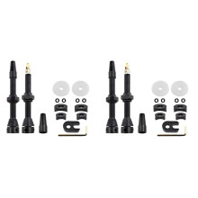 4X Tubeless-Luftventil, MTB für Mountainbike, Rennrad, Tubeless-Felgenventile-Set, Radfahren, Ersatzteile, Befestigung, Schwarz, 60 mm