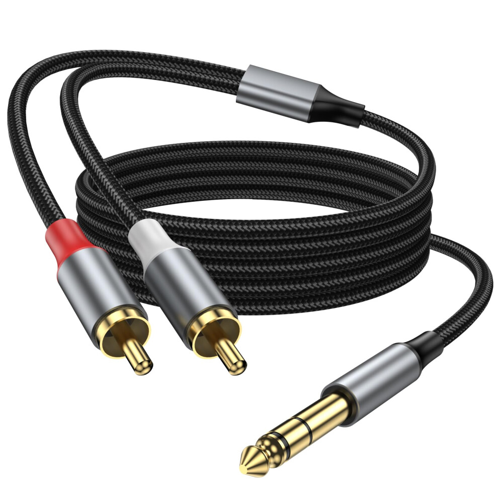 Kayqinho 6.35Mm Trs To Dual Rca Audio Cable 6.6Ft/2M, Quarter Inch Trs To Rca Audio Cable 6.35Mm Stereo Jack To Dual Rca Insert Cable Y Splitter Cabl 5005060023728