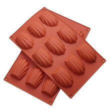 2 Pack Silicone Cake Mold, 9 Compartment Baking Pan, Red Non-Stick Pastry Molds