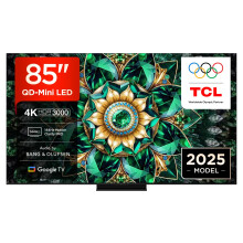 TCL 85Q7C-UK QD-Mini LED TV, 4K HDR Premium 2600, Smart TV Powered by Google TV (Dolby Vision IQ & Atmos, HVA Panel, Audio by Bang & Olufsen, 144Hz M