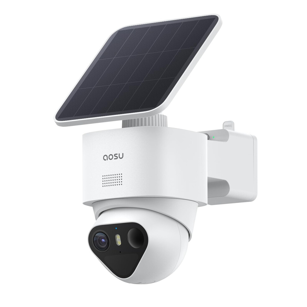 Aosu 4K Wireless Outdoor Security Camera, 8Mp Solar Powered Cctv System, Truecolor Colour Night Vision, Triple Detection (Pir+Radar+Ai), 360 Auto Tr 5007164810884