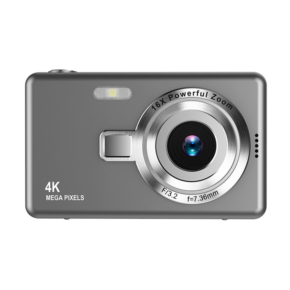 Digital Camera, 12Mp 1080P 16X Digital Zoom Auto Focus Vedio Camera With 2.4In Screen, Compact Anti Shake Vlogging Camera For Students Kids (Gray) Gray 5005084923295