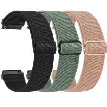 3 Pack Elastic Solo Loop for Garmin Forerunner 55 Straps, Garmin Vivoactive 6/5 Watch Strap, Forerunner 165 Music/Venu SQ Strap, 20mm Soft Stretchy N