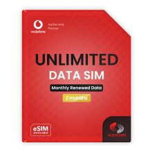Vodafone Unlimited Data SIM – Uncapped 5G Speeds – Preloaded for 2 Months from Order – Plug & Play Data for Mobile Broadband, Routers & Phones