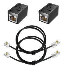 2 Pack RJ11 to RJ45 Adapter Telephone Jack to Ethernet Lead Network Adapter Expansion Splitter Converter Cables 8P8C to 6P4C Ethernet Patch Phone Cor