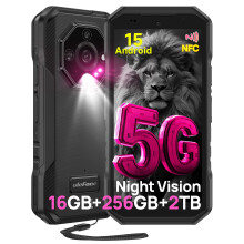 Ulefone Armor X32 Pro 5G Rugged Smartphone, 16GB+256GB/2TB, 64MP+25MP Night Vision, Android 15, 5.65" 90Hz Corning Gorilla Glass, 3 Cards Slots Dual