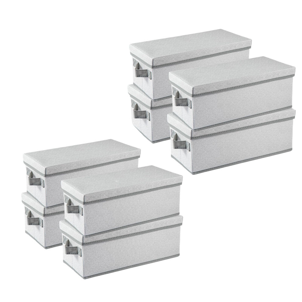 8-Pack Stackable Cd/Dvd Storage Box 36X17x14cm Foldable Disc Media Case Container Holds 20 Dvds/45 Cds Portable Handles Cover For Home Office Gery 5008597855848