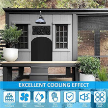 2X Solarpanel-Lüfter-Kit, 10 W 12 V Solar-Lüfter für Gewächshaus, Solarpanel-Betriebener Doppellüfter mit 31,5-Zoll-Kabel, für Schuppen