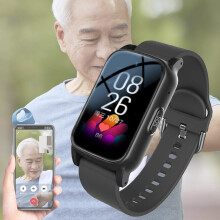 Fall Alert Devices for Elderly, Smart Watch for Seniors with HD Video Call, Fall Detection, GPS & IP67 Waterproof, Gifts for Parents And Elders,Blac