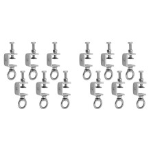 12 Pcs 1 Inch 25mm C-Clamps, Stainless Steel Clamp with M8 Stainless Steel Screw Ring, I- Design U-Clamps