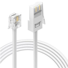 HAWAKA BT to RJ11 Telephone Cable - UK BT Plug to RJ11 6P2C Connector Cable for Telephones, Modems & Fax Machines - Telecom Connection Cable (6P2C-WH