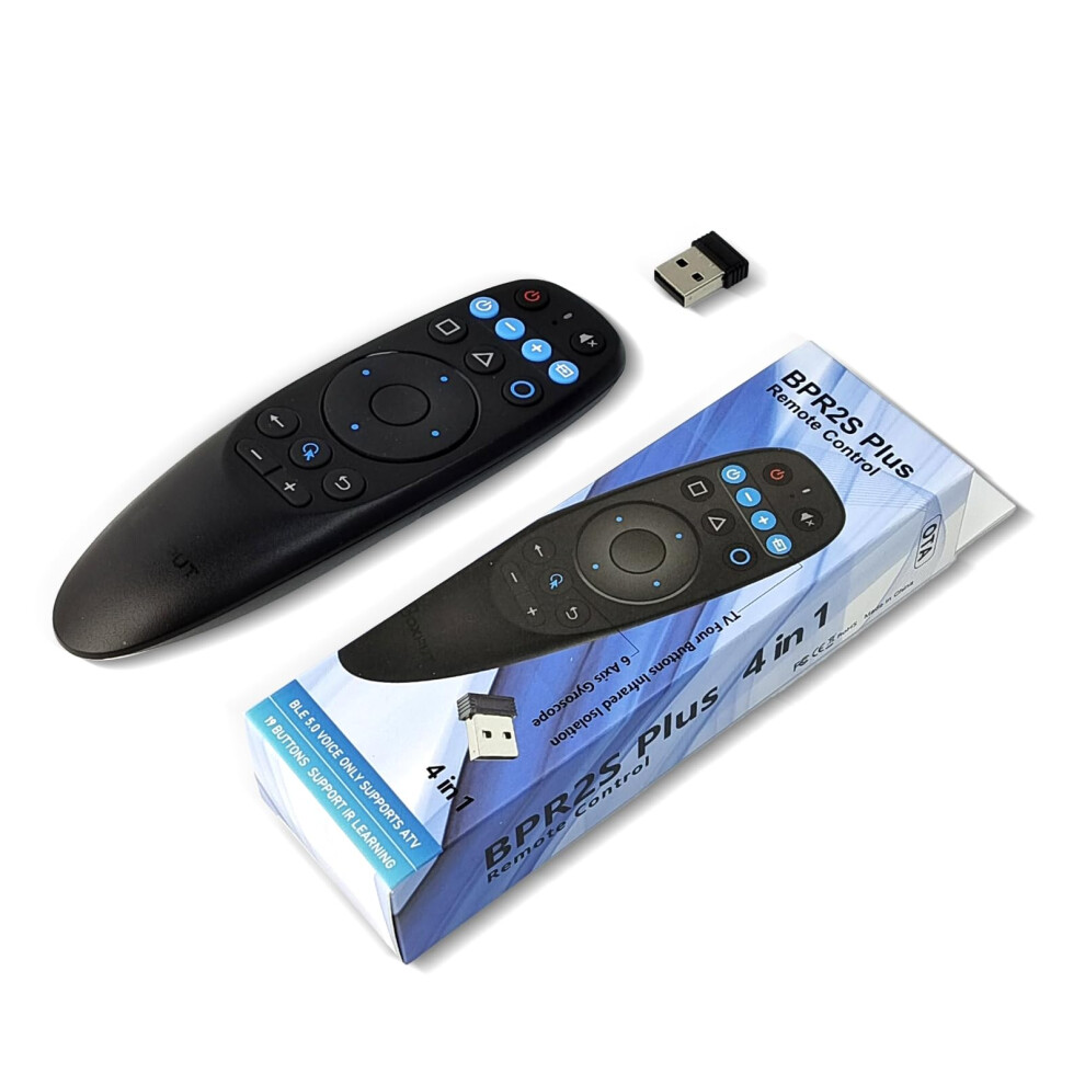 Bpr2s Plus Air Mouse Remote Control, Bluetooth Voice Remote Control, Supports 2.4G Rf, Equipped With 6-Axis Gyroscope, Supports 4-Key Ir Isolation Le 5008045381653