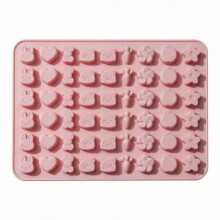 Silicone Candy Mold 54 Cavities, Temperature Resistant -40C to 240C, 20.5x15x0.8cm, Pink, for Chocolate Gummy Ice Cube Baking