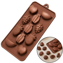 (Fruits) CCmax 3-Pack Silicone Star Molds Nonstick Premium for Homemade Chocolate, Candy, Jelly or Ice Cube Trays