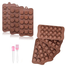 CooTooLa 8-Piece Silicone Pastry Brush & Dropper Set – Reusable Brown Baking Tools for Chocolate/Cake/Ice Molds