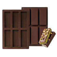 AFKSMILE 2-Pack Silicone Chocolate Mold Set, Non-Stick Brown Jelly or Ice Cube Tray, Tablet Shape, 17x26x1.5cm