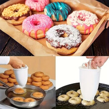 Dozator Manual Dough Dispenser, Donut Maker Form, Baking Gadget, 18cm x 10cm x 10cm, White