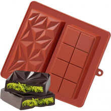 Kengege Silicone Chocolate Mold Deep 21x19x2.5cm Pistachio Bar Baking Tool