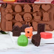 (Digits) Original Deals Silicone Mold for Chocolate Candy Jelly Ice Cubes 21x10x1cm Heart Star Multi-Symbol Kitchen Baking Tool