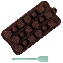 (Donut) Geometric Pattern Silicone Chocolate Mold, 21x10.5x1.5cm, DIY Chocolate Bar Mold, Food Grade Silicone, Candy Molds