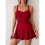 Claret ruched crossover swimdress one piece 5