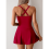 Claret ruched crossover swimdress one piece 6
