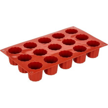 Red 18-Cavity Non-Stick Silicone Mini Canelé Mold Ice Cube Tray Cake Pan DIY Cookie Chocolate Mousse Pudding Mold Baking Tool