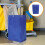 Cleaning cart bag blue reusable fabric with hooks 4