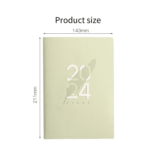 2024 A5 Daily Planner Notebook Green 1