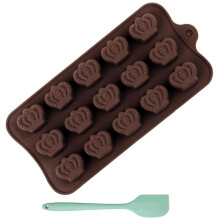 (Multiple Symbols) Silicone Chocolate Mold, 21x10.5x1.5cm, Crown Shape, DIY Homemade Chocolate Molds, Non-Stick Flexible Baking Tools