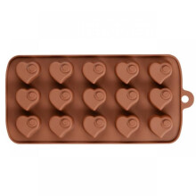 (Cake Pops and Chocolate Candies) Heart Silicone Chocolate Mold 21x10x1cm Candy Jelly Ice Cube Tray Baking Supplies Original Deals