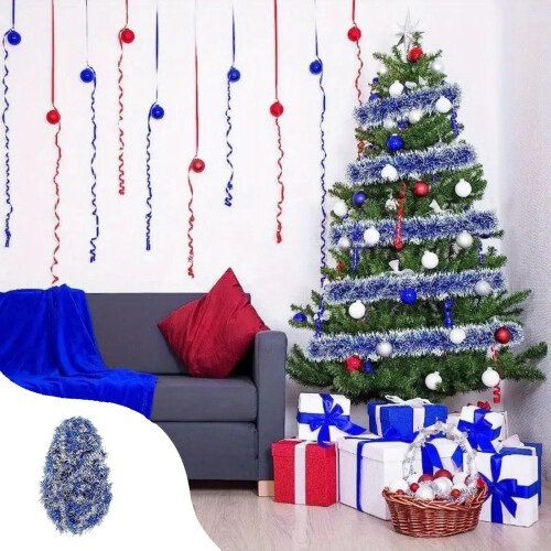 Kerstslinger van metallic lametta, gedraaid, 1,98 meter 1