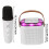 Mini Karaoke Machine with 2 Wireless Microphones White 2